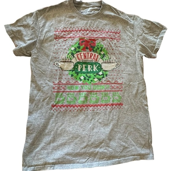Friends women's medium grey Christmas t-shirt - Picture 1 of 4